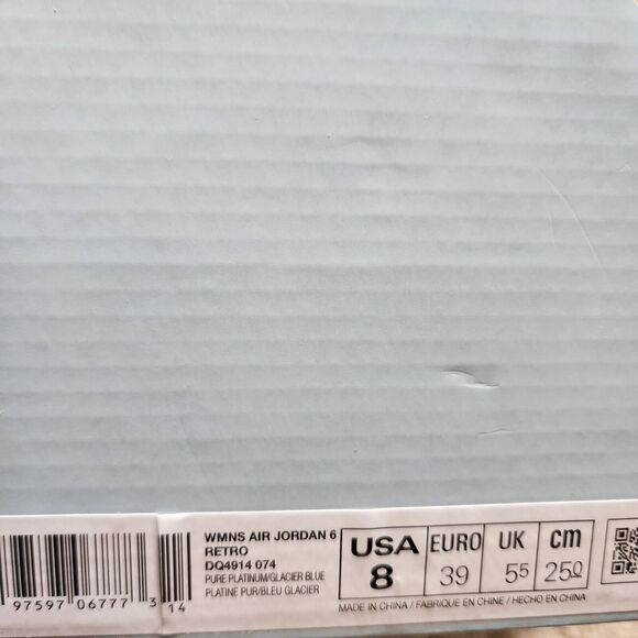 Wmns Air Jordan 6 Retro Craft Pearl Brand New Sz 8 - Picture 10 of 10